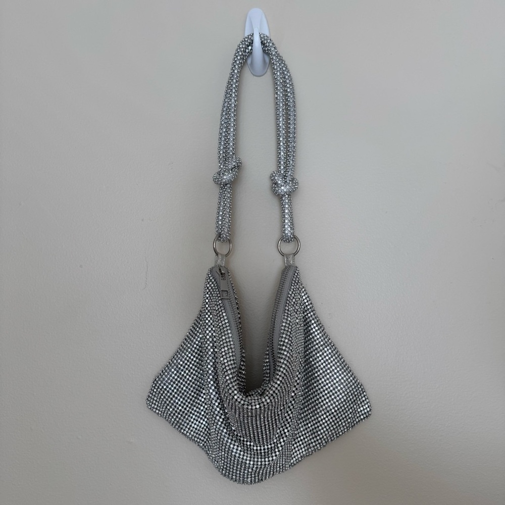 Silver Rhinestone Hobo Bag - Picture 5 of 12